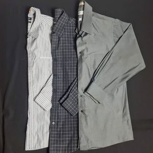 Van Heusen Lot of 3 Shirts Sz M Black Gray Blue